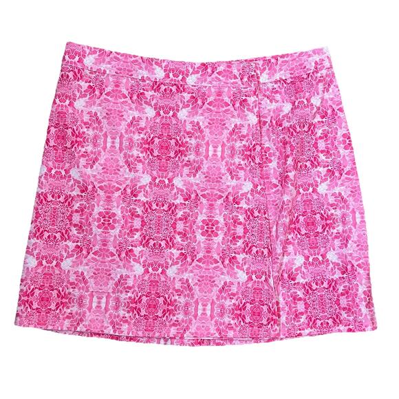 Rip Skirt Hawaii Maui Pink Floral Mini Wrap Skirt Tropical Beach Pool XL Ac18